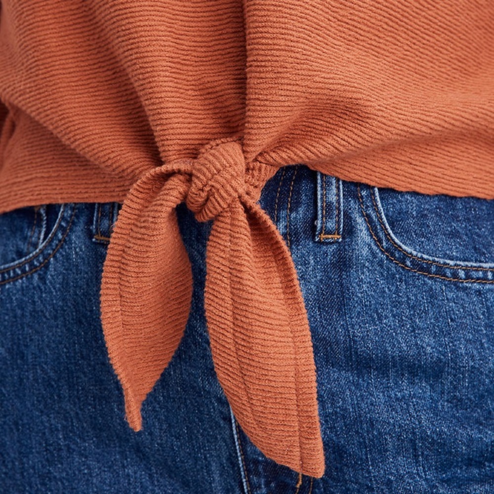 MADEWELL Texture & Thread Long Sleeve Tie-Front - Picture 7 of 8